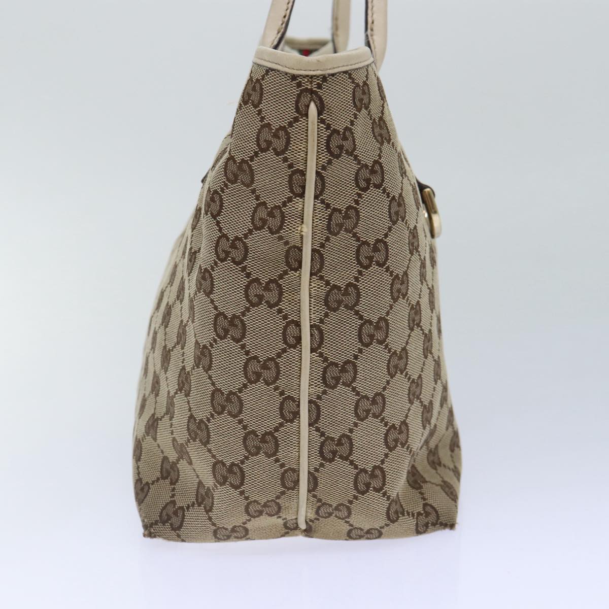 GUCCI GG Canvas Tote Bag Beige Gold 169946 Auth 87241