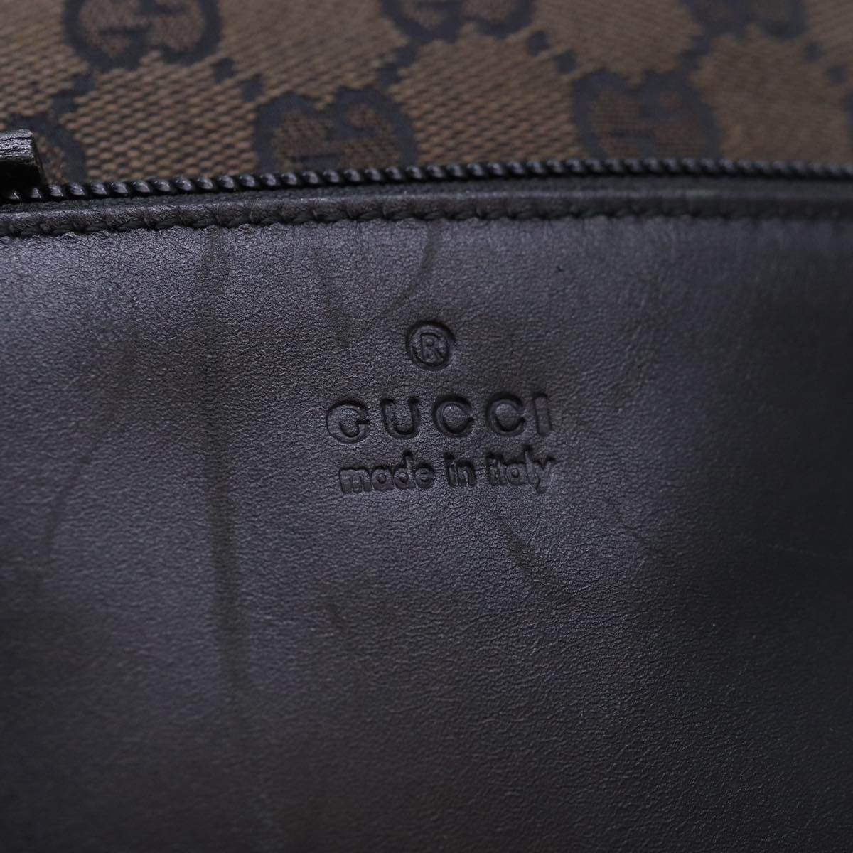 GUCCI GG Canvas Tote Bag Brown Silver 019 0401 1956 Auth 87265