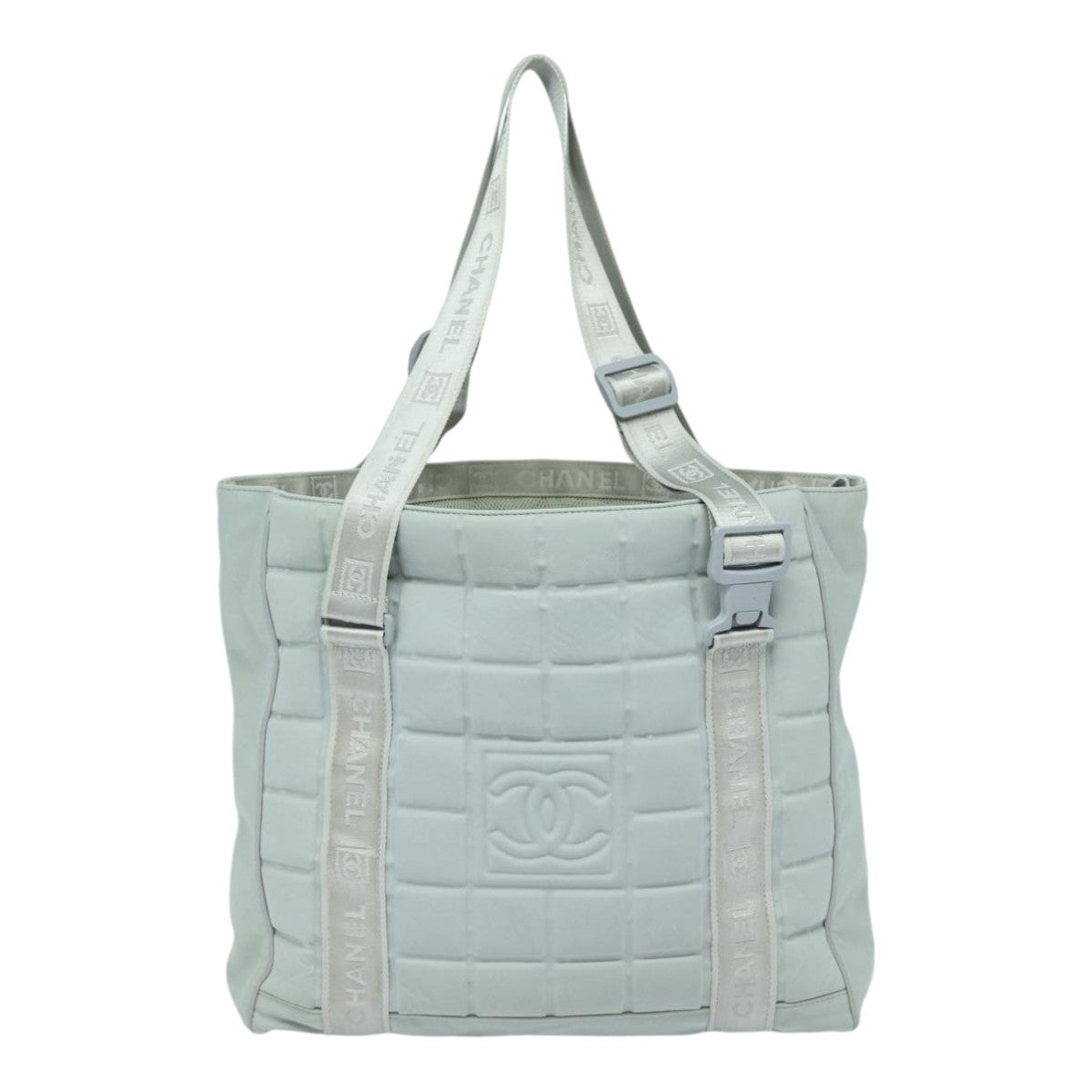 CHANEL Sports Tote Bag Nylon Gray CC Auth 87271 - 0