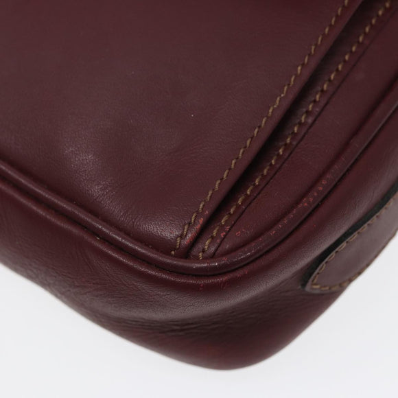 CARTIER Schoudertas Leer Bordeaux Goud Origineel 87277