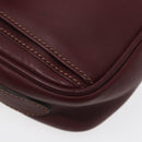 CARTIER Shoulder Bag Leather Bordeaux Gold Auth 87277-16