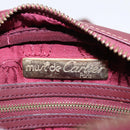 CARTIER Shoulder Bag Leather Bordeaux Gold Auth 87277-10
