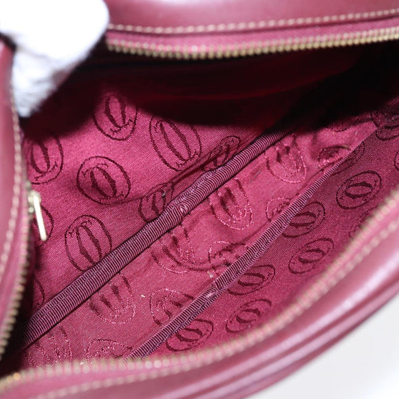 CARTIER Schoudertas Leer Bordeaux Goud Origineel 87277