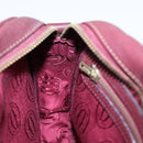 CARTIER Shoulder Bag Leather Bordeaux Gold Auth 87277-22