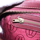 CARTIER Shoulder Bag Leather Bordeaux Gold Auth 87277-23