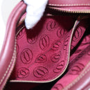 CARTIER Shoulder Bag Leather Bordeaux Gold Auth 87277-24