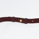 CARTIER Shoulder Bag Leather Bordeaux Gold Auth 87277-8