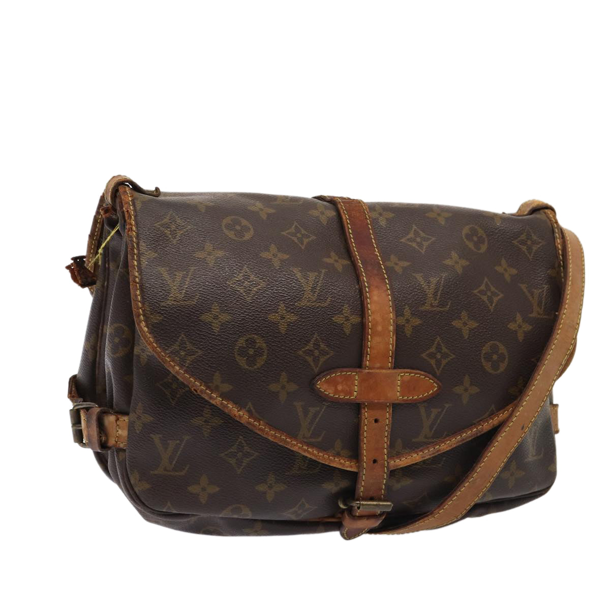 LOUIS VUITTON Monogram Saumur 30 Shoulder Bag M42256 LV Auth 87278