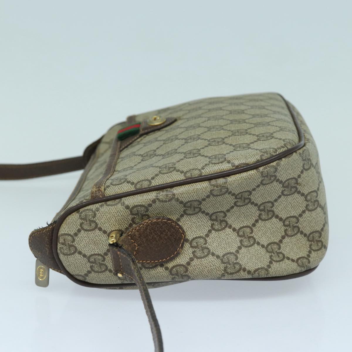 GUCCI GG Supreme Shoulder Bag PVC Leather Beige Brown gold 89 02 077 Auth 87295