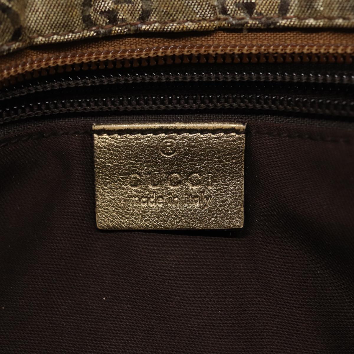 GUCCI GG Crystal Sherry Line Shoulder Bag Gold Brown gray 189749 Auth 87298