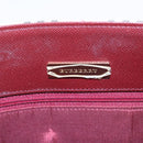 BURBERRY Nova Check Tote Bag Canvas Leather Beige Bordeaux Auth 87306-10