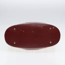 BURBERRY Nova Check Tote Bag Canvas Leather Beige Bordeaux Auth 87306-5