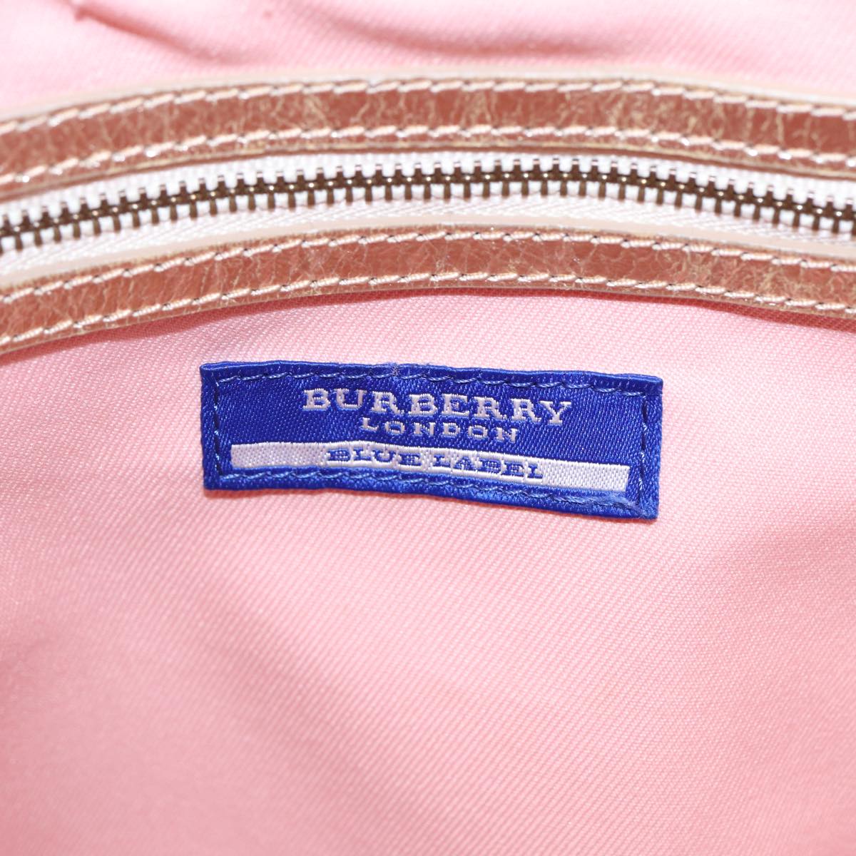 BURBERRY Blue Label Shoulder Bag Canvas Beige Auth 87317