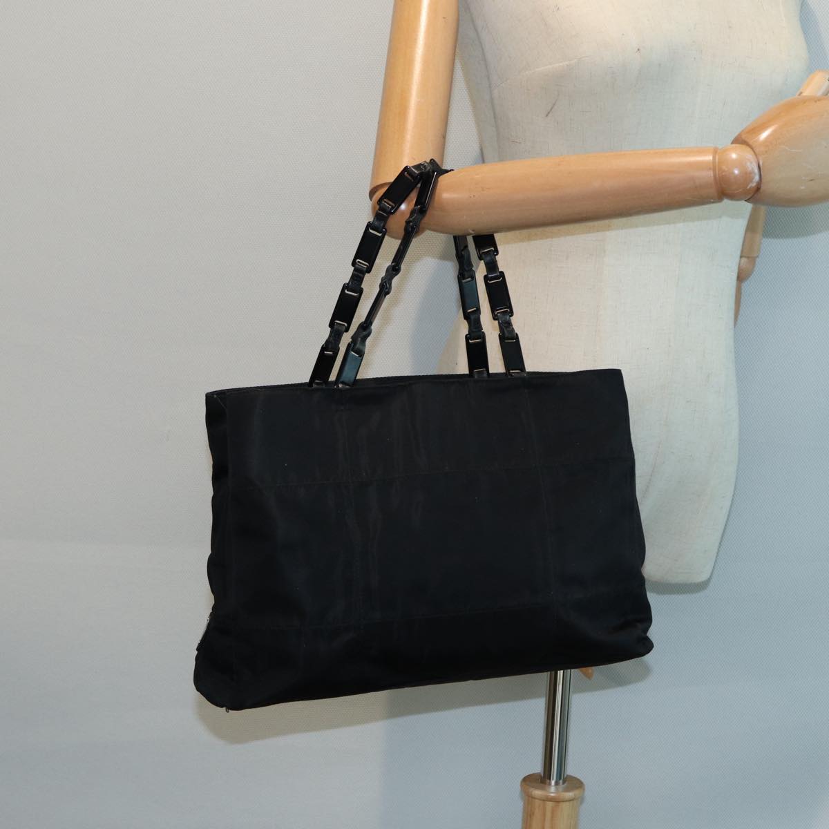 PRADA Hand Bag Nylon Black Auth 87322