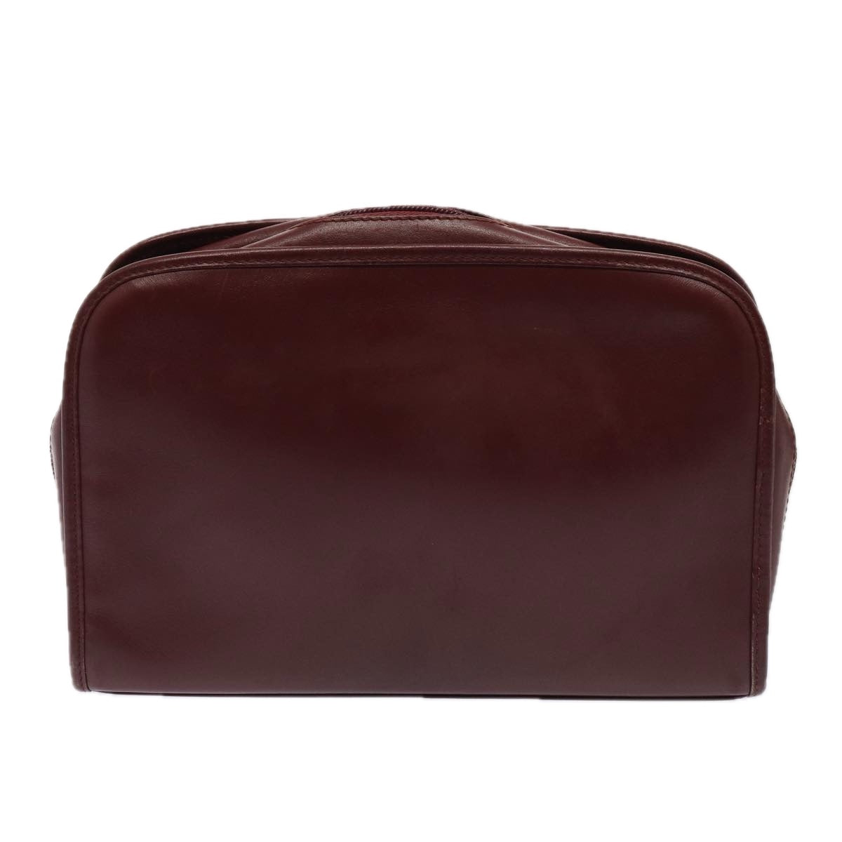 CARTIER Clutch Bag Leather 2Set Bordeaux Auth 87324