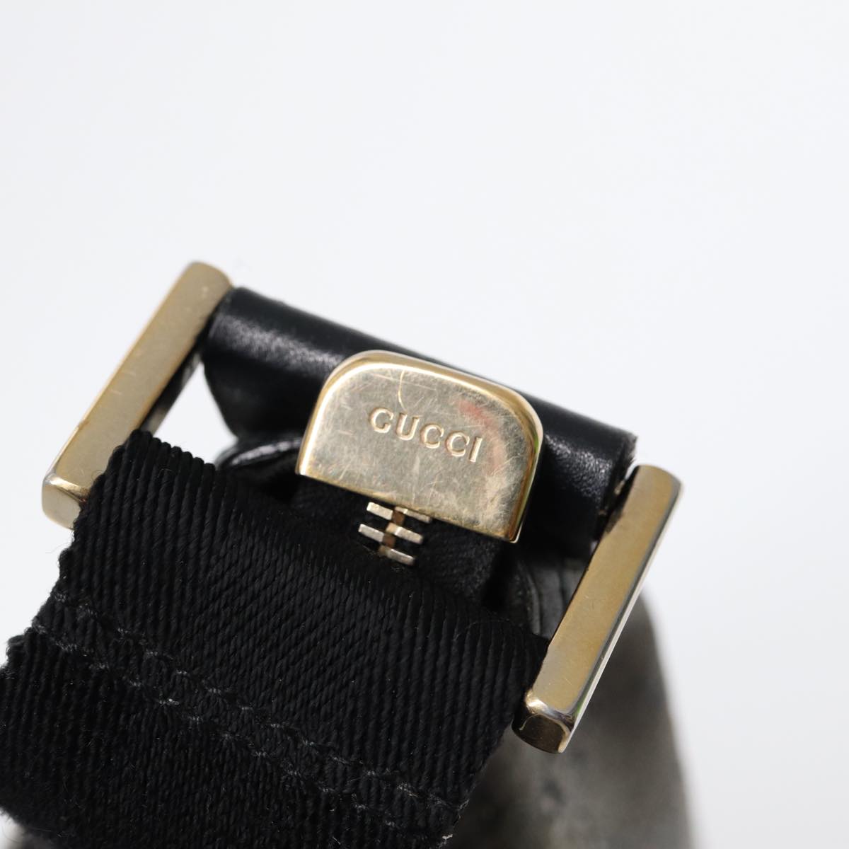 GUCCI GG Crystal Shoulder Bag Coated Canvas Silver Black 181092 Auth 87343