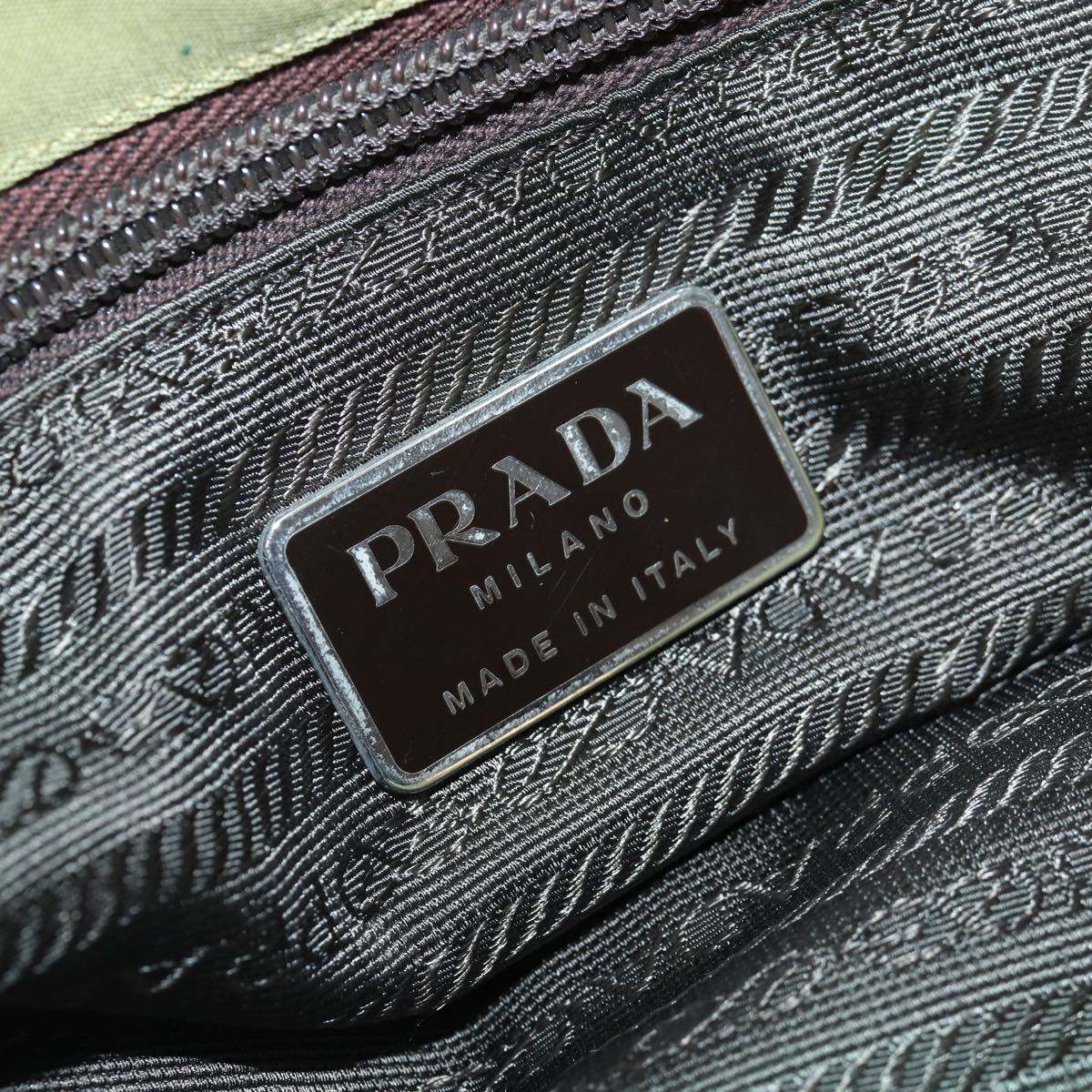 PRADA Hand Bag Nylon Khaki Auth 87346