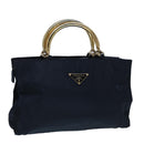 PRADA Hand Bag Nylon Navy Auth 87347-1