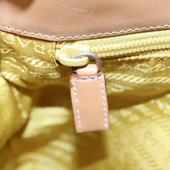 PRADA Shoulder Bag Nylon Yellow Auth 87348