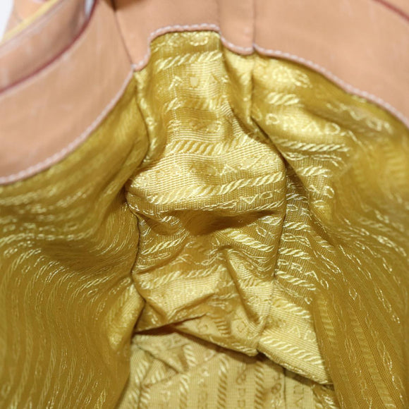 PRADA Shoulder Bag Nylon Yellow Auth 87348
