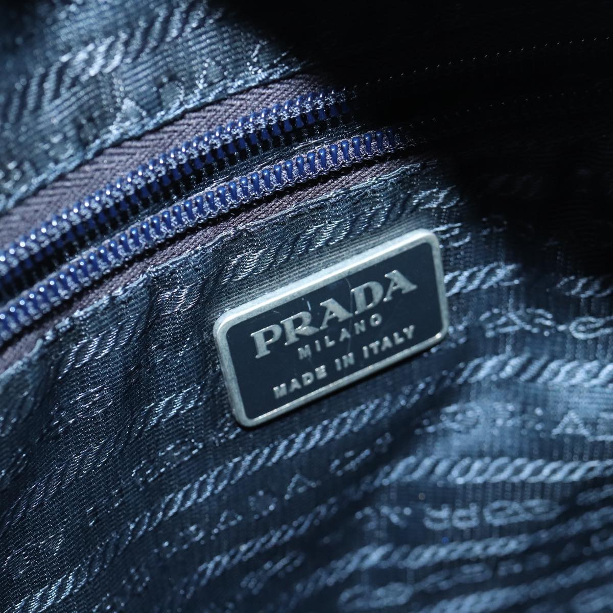 PRADA Hand Bag Nylon Navy Auth 87349