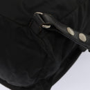 PRADA Rugzak Nylon Leer Zwart Auth 87351-16