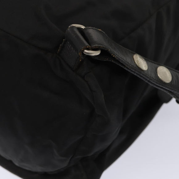 PRADA Rugzak Nylon Leer Zwart Auth 87351