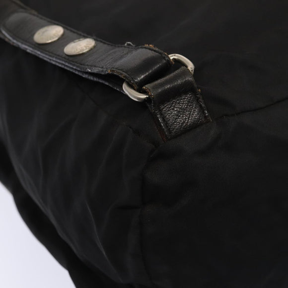 PRADA Rugzak Nylon Leer Zwart Auth 87351