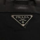PRADA Rugzak Nylon Leer Zwart Auth 87351-18
