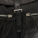 PRADA Rugzak Nylon Leer Zwart Auth 87351-19