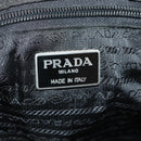 PRADA Rugzak Nylon Leer Zwart Auth 87351-22