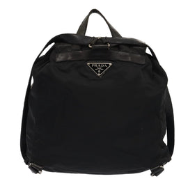 PRADA Backpack Nylon Leather Black Auth 87351 - 0