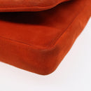 PRADA Shoulder Bag Suede Orange Silver Auth 87356-9