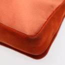 PRADA Shoulder Bag Suede Orange Silver Auth 87356-15