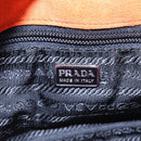 PRADA Shoulder Bag Suede Orange Silver Auth 87356-17
