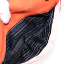 PRADA Schultertasche Wildleder Orange Silber Auth 87356-25
