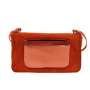 PRADA Shoulder Bag Suede Orange Silver Auth 87356-13