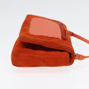 PRADA Shoulder Bag Suede Orange Silver Auth 87356-3
