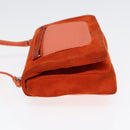 PRADA Shoulder Bag Suede Orange Silver Auth 87356-4
