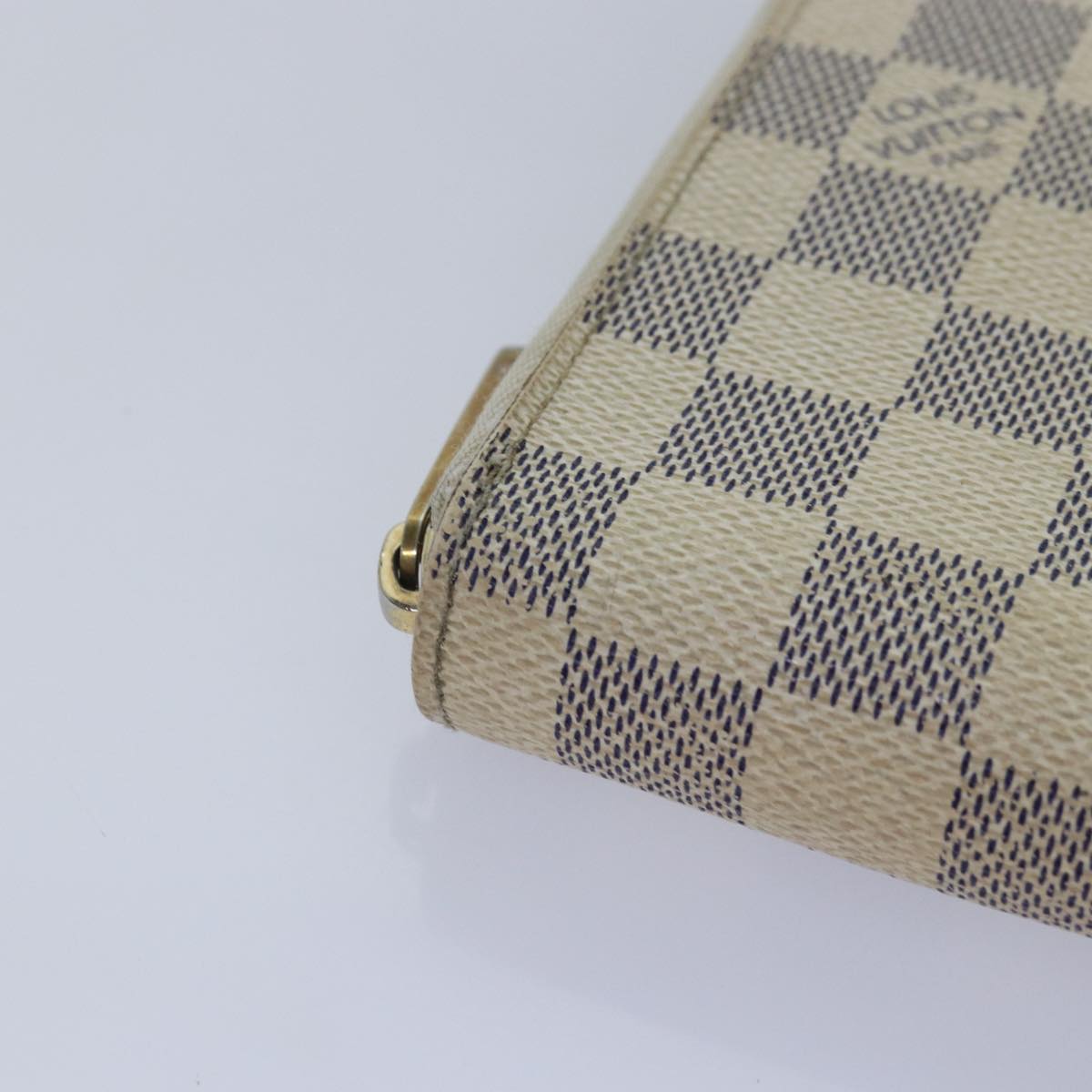 LOUIS VUITTON Damier Azur Zippy Organizer Long Wallet N60012 LV Auth 87358