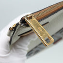 FENDI FILA Collaboration Clutch Bag Leather Beige Gold Auth 87366-9