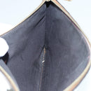 FENDI FILA Collaboration Clutch Bag Leather Beige Gold Auth 87366-17