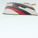 FENDI FILA Collaboration Clutch Bag Leather Beige Gold Auth 87366-2