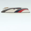 FENDI FILA Collaboration Clutch Bag Leather Beige Gold Auth 87366-5