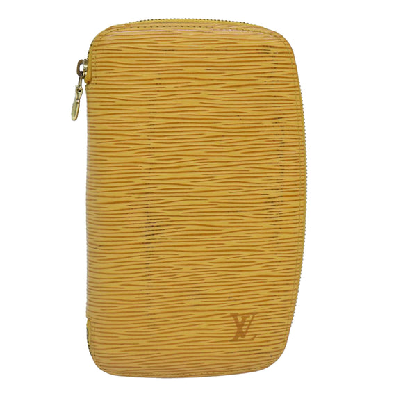 LOUIS VUITTON Epi Agenda Geode Reisetui Geel M63879 LV Auth 87368