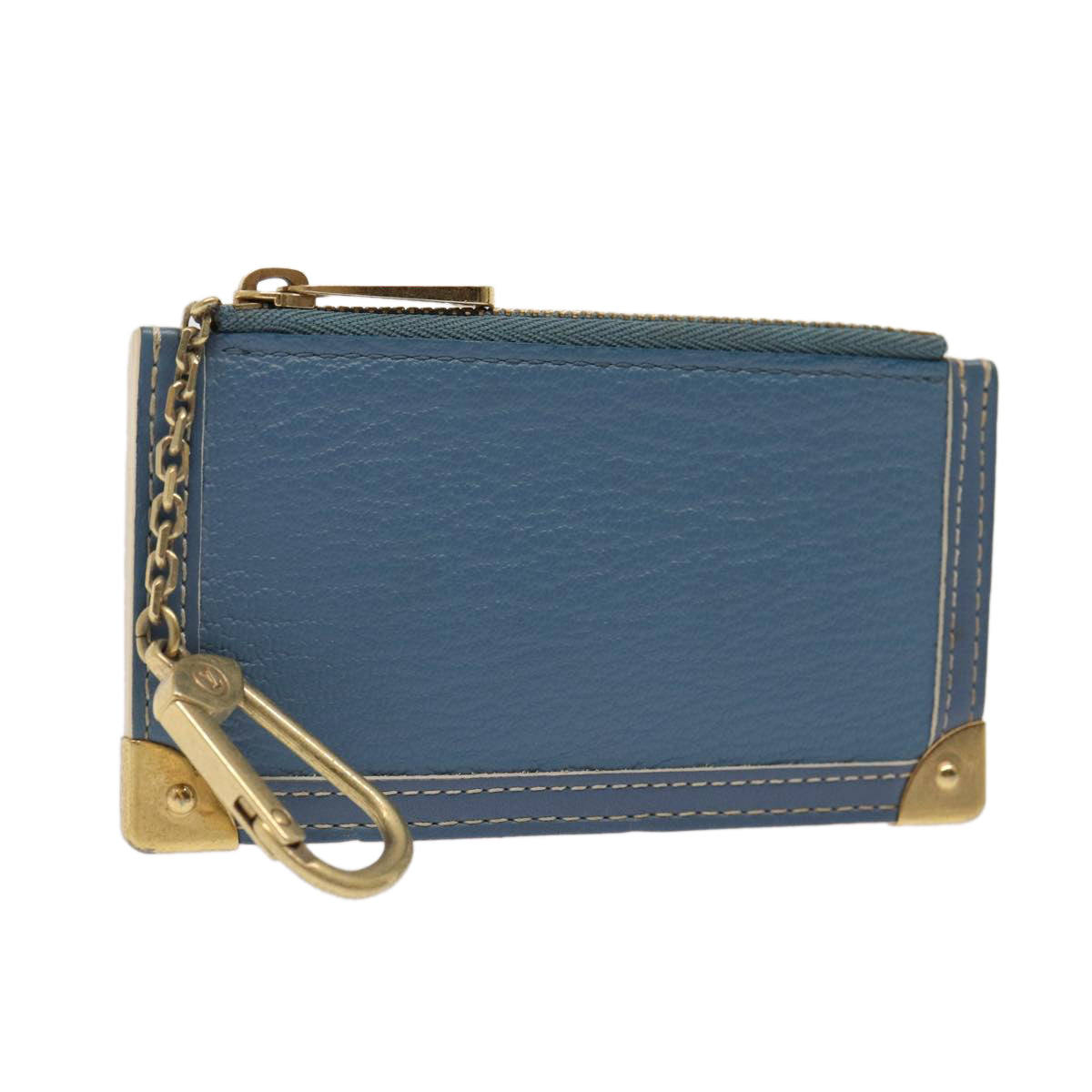 LOUIS VUITTON Suhari Pochette Cles Coin Purse Blue M91825 LV Auth 87371