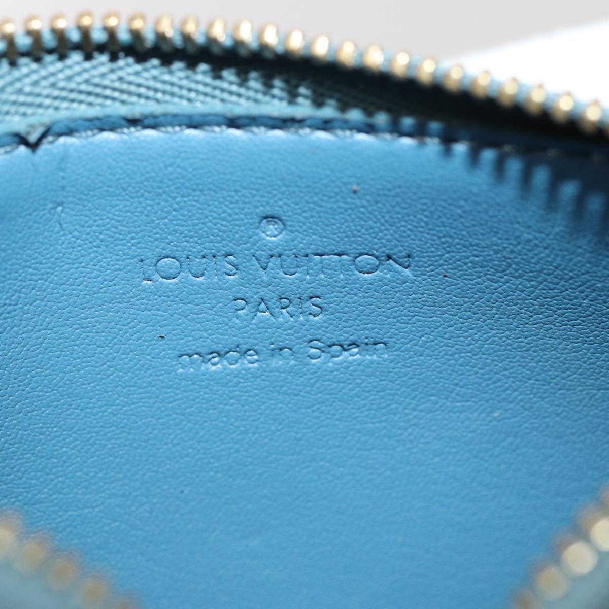 LOUIS VUITTON Suhari Pochette Cles Coin Purse Blue M91825 LV Auth 87371