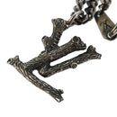 LOUIS VUITTON LV Wood Necklace metal Dark Silver MP2818 LV Auth 87375-2