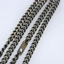 LOUIS VUITTON LV Wood Necklace metal Dark Silver MP2818 LV Auth 87375-7