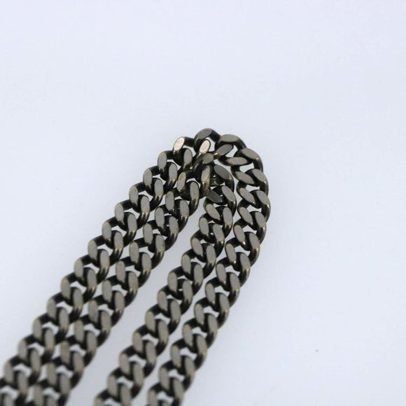 LOUIS VUITTON LV Wood Necklace metal Dark Silver MP2818 LV Auth 87375